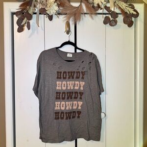 Gray 'Howdy' Graphic T-Shirt